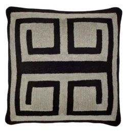 Casa Padrino Designer Zierkissen Schwarz & Grau 50 x H. 50 cm - Luxus Kissen