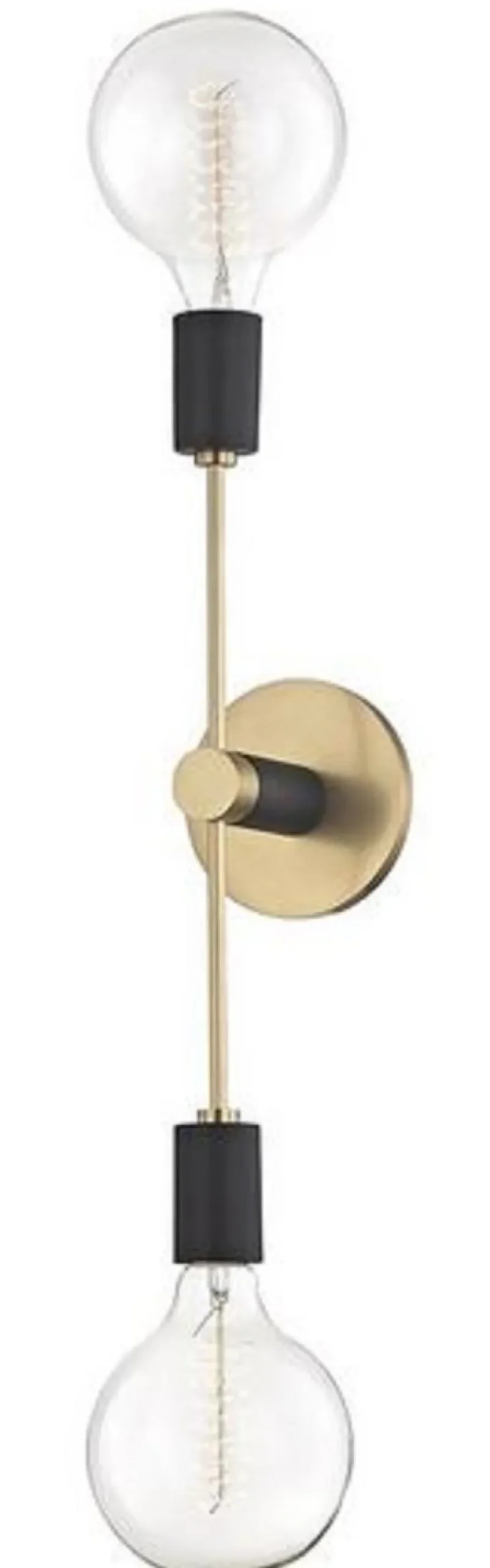 Casa Padrino Doppel Wandleuchte Antik Messing / Schwarz 12,1 x 12,7 x H. 45,7 cm - Luxus Wandlampe