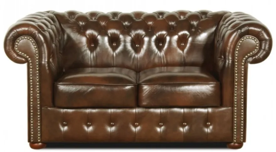 Casa Padrino Echtleder 2er Sofa Dunkelbraun 160 x 90 x H. 78 cm - Luxus Qualität