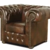 Casa Padrino Echtleder Sessel Dunkelbraun 110 x 90 x H. 78 cm - Luxus Qualität