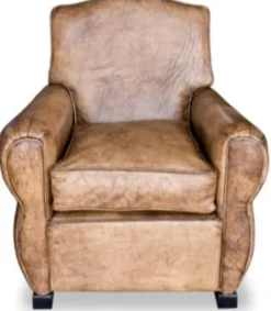 Casa Padrino Echtleder Sessel Buffalo Leder / Antik-Braun - Clubsessel - Lounge Sessel - Vintage