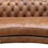 Casa Padrino Echtleder 2,5-Sitzer Sofa Columbia Braun 218 x 105 x H. 73 cm - Luxus Qualität