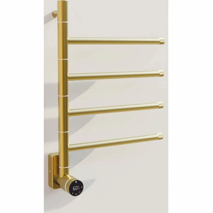 Casa Padrino Elektrischer Luxus Handtuchwärmer Gold 41 x H. 58 cm - Badezimmer Zubehör