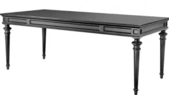 Casa Padrino Englischer Antik Stil Esstisch, Massivholz Schwarz gewachst, 210 x 94 x 80 cm