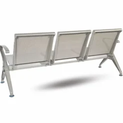 Casa Padrino 3er Besucherbank / Wartezimmerbank Silber 180 cm - Wartezimmer Möbel