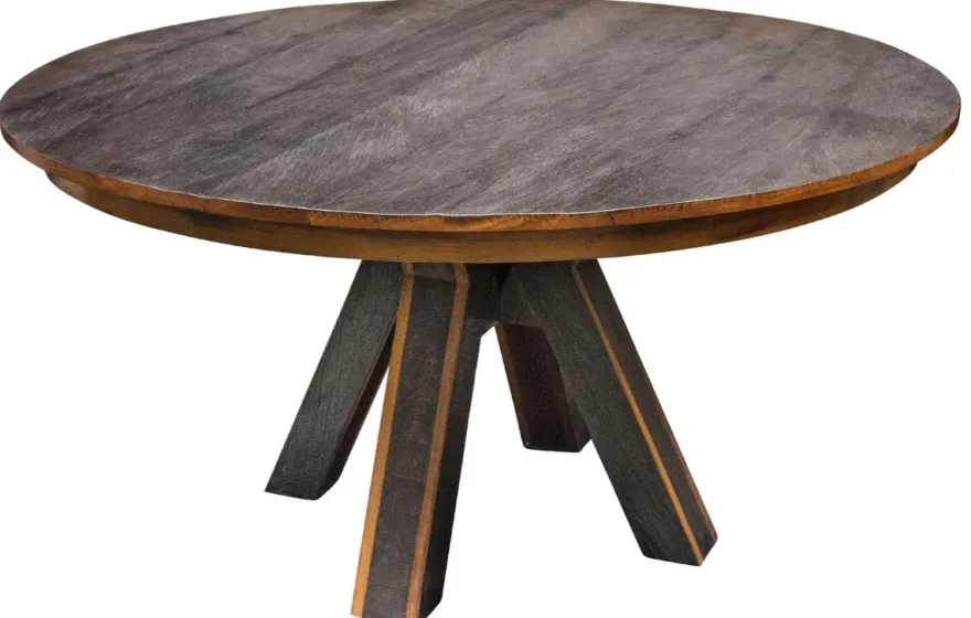Casa Padrino Esstisch Dunkelbraun / Schwarz Ø 150 x H. 77 cm - Luxus Esszimmermöbel