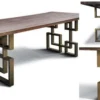 Casa Padrino Esstisch im industriellen Design - Eiche - 200 x 100 x H. 78 cm - Luxus Esszimmermöbel