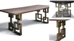 Casa Padrino Esstisch im industriellen Design - Eiche - 200 x 100 x H. 78 cm - Luxus Esszimmermöbel