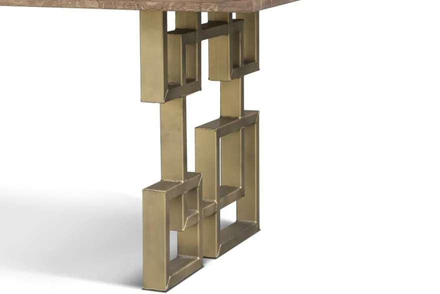 Casa Padrino Esstisch im industriellen Design - Eiche - 200 x 100 x H. 78 cm - Luxus Esszimmermöbel