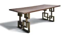 Casa Padrino Esstisch im industriellen Design - Eiche - 200 x 100 x H. 78 cm - Luxus Esszimmermöbel