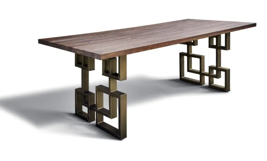 Casa Padrino Esstisch im industriellen Design - Eiche - 200 x 100 x H. 78 cm - Luxus Esszimmermöbel
