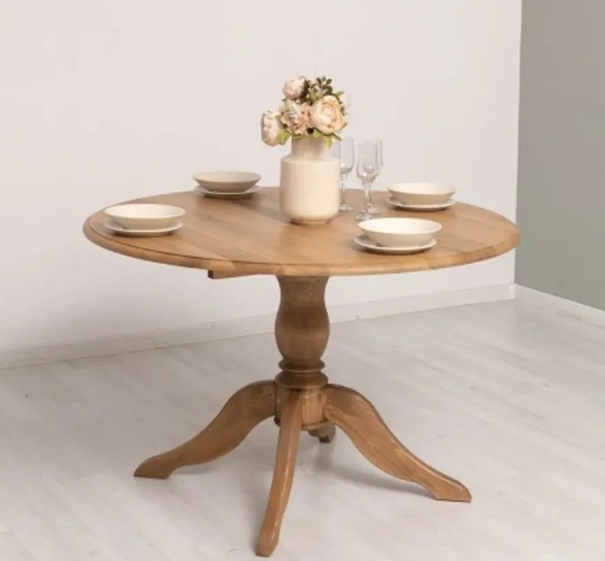 Casa Padrino Esstisch im Landhausstil mit Eichenholzplatte, 120 x 120 x 78 cm