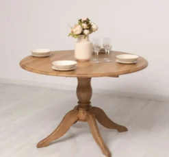 Casa Padrino Esstisch im Landhausstil mit Eichenholzplatte, 120 x 120 x 78 cm