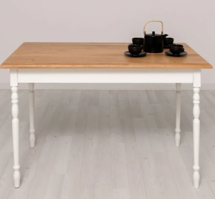 Casa Padrino Esstisch im Landhausstil mit Eichenholzplatte, 120 x 70 x 78 cm