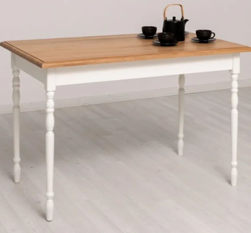 Casa Padrino Esstisch im Landhausstil mit Eichenholzplatte, 120 x 70 x 78 cm
