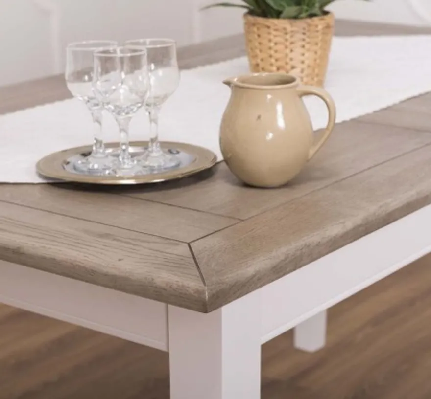 Casa Padrino Esstisch im Landhausstil mit Eichenholzplatte, 160 x 90 x 78 cm