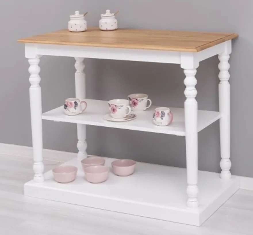 Casa Padrino Esstisch im Landhausstil mit Eichenholzplatte, 110 x 60 x 89 cm