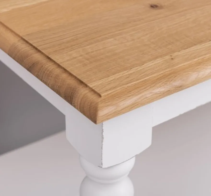Casa Padrino Esstisch im Landhausstil mit Eichenholzplatte, 110 x 60 x 89 cm