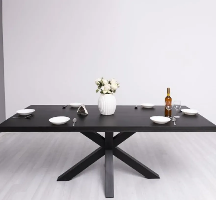 Casa Padrino Esstisch im Landhausstil Schwarz, 210 x 100 x 78 cm