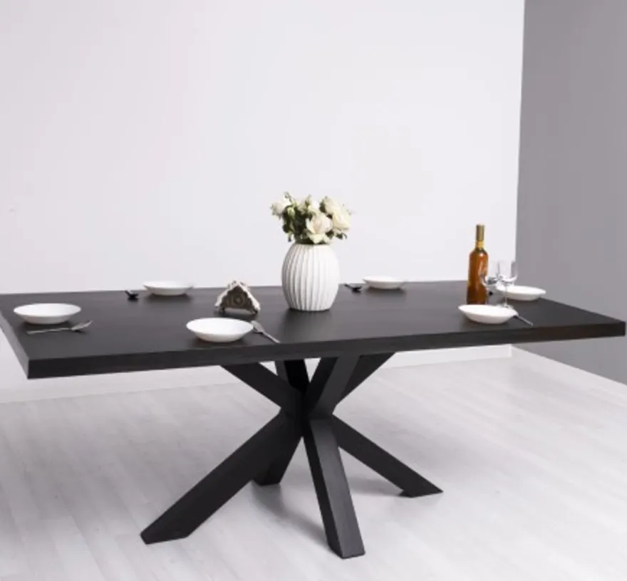 Casa Padrino Esstisch im Landhausstil Schwarz, 210 x 100 x 78 cm