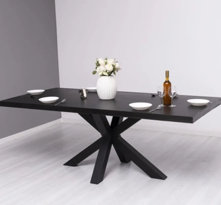 Casa Padrino Esstisch im Landhausstil Schwarz, 210 x 100 x 78 cm