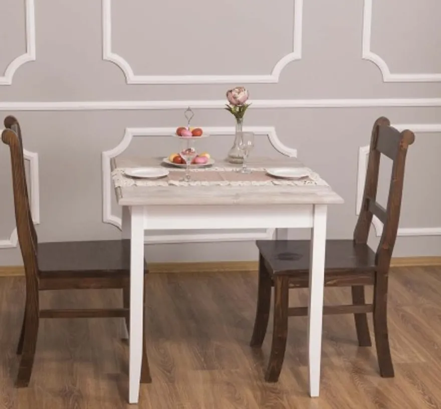 Casa Padrino Esstisch im Landhausstil, 80 x 80 x 78 cm