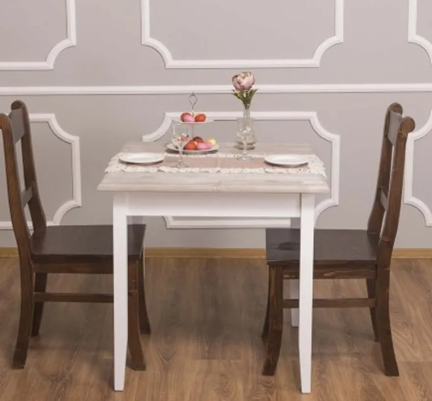 Casa Padrino Esstisch im Landhausstil, 80 x 80 x 78 cm