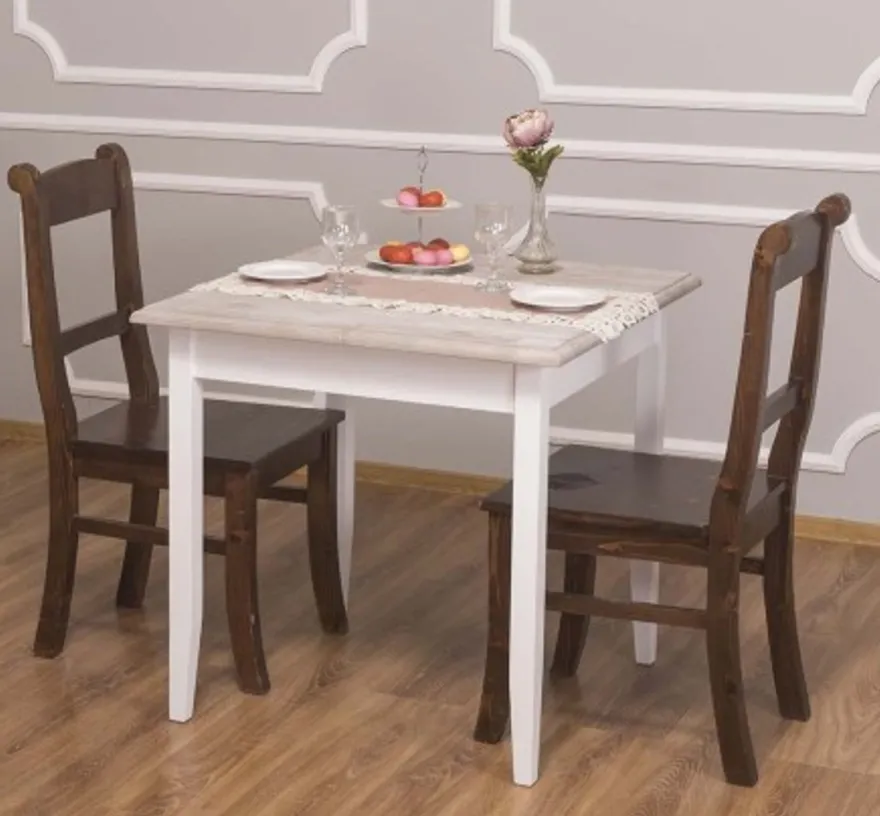 Casa Padrino Esstisch im Landhausstil, 80 x 80 x 78 cm