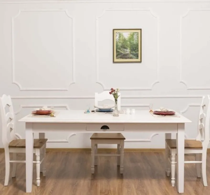 Casa Padrino Esstisch im Landhausstil mit Eichenholzplatte, 180 x 90 x 78 cm