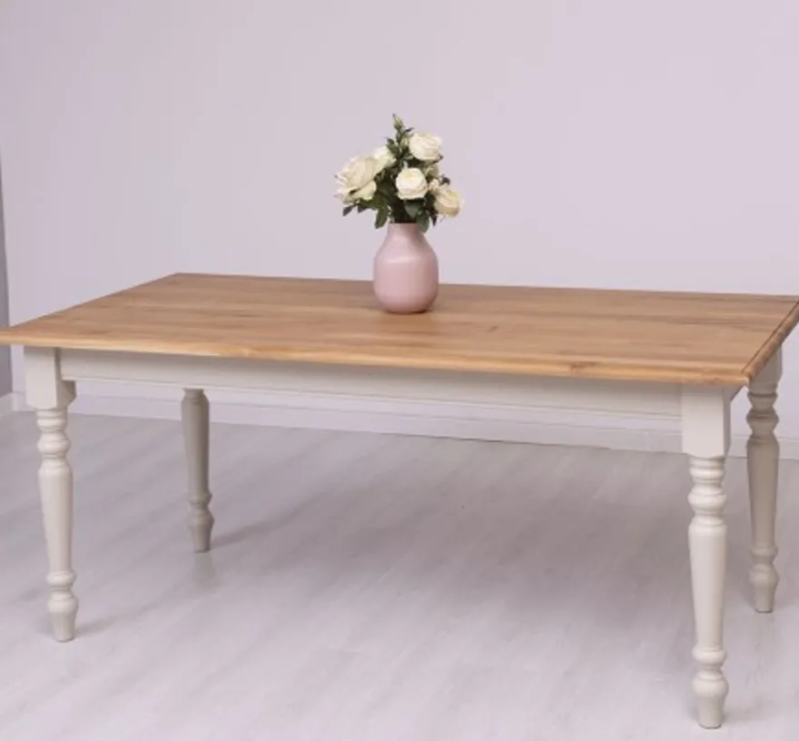 Casa Padrino Esstisch im Landhausstil mit Eichenholzplatte, 160 x 90 x 78 cm