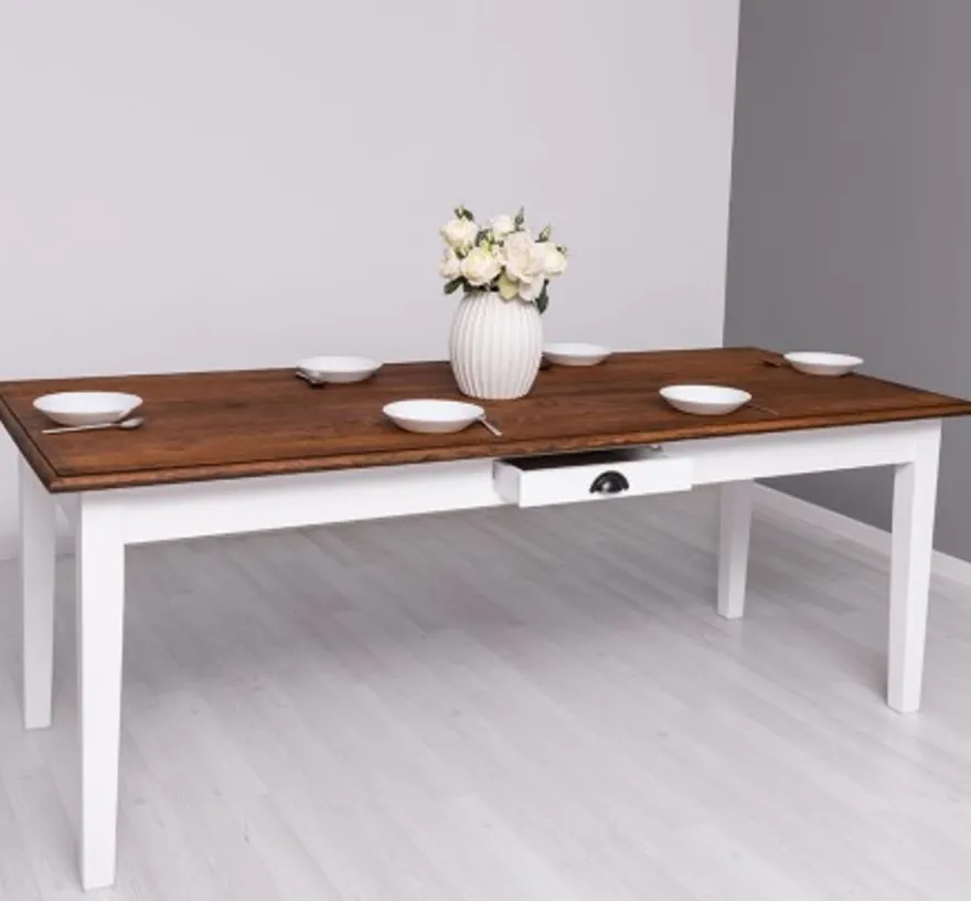 Casa Padrino Esstisch im Landhausstil mit Eichenholzplatte, 210 x 90 x 78 cm
