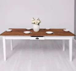 Casa Padrino Esstisch im Landhausstil mit Eichenholzplatte, 210 x 90 x 78 cm