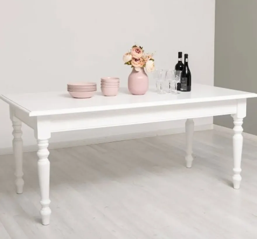 Casa Padrino Esstisch im Landhausstil Weiß, 180 x 90 x 78 cm