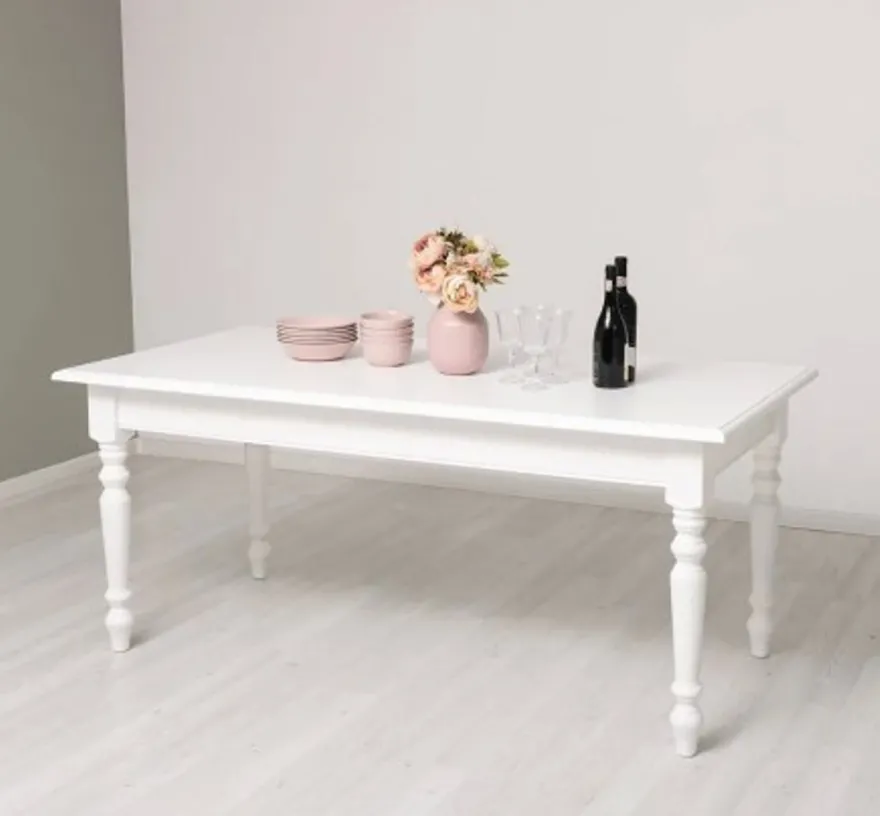 Casa Padrino Esstisch im Landhausstil Weiß, 180 x 90 x 78 cm