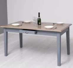 Casa Padrino Esstisch im Landhausstil mit Eichenholzplatte, 160 x 90 x 78 cm