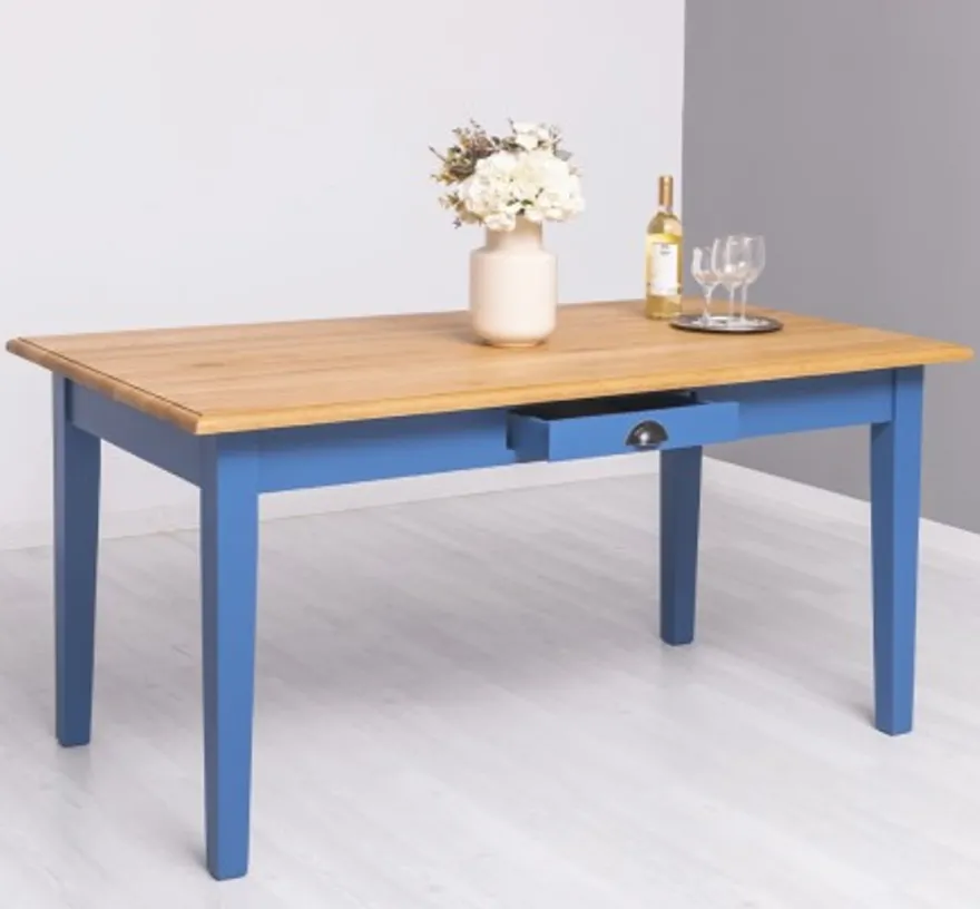 Casa Padrino Esstisch im Landhausstil mit Eichenholzplatte, 160 x 90 x 78 cm