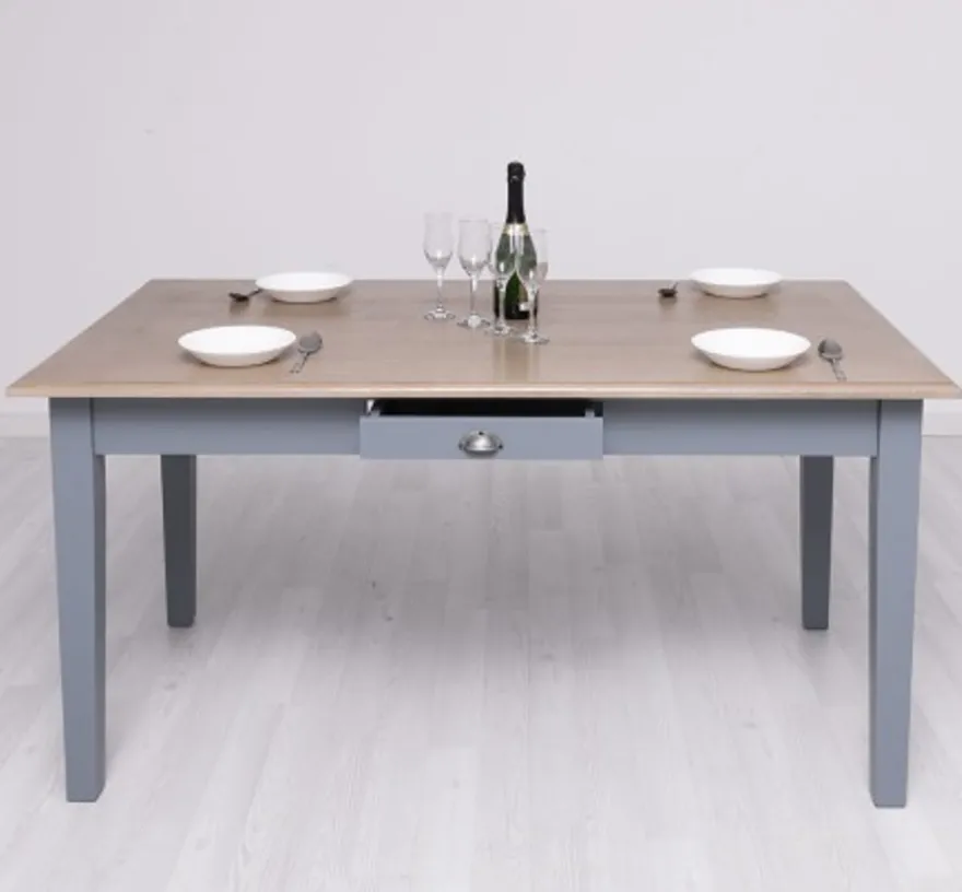 Casa Padrino Esstisch im Landhausstil mit Eichenholzplatte, 160 x 90 x 78 cm