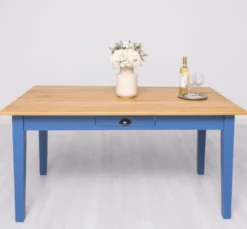 Casa Padrino Esstisch im Landhausstil mit Eichenholzplatte, 160 x 90 x 78 cm