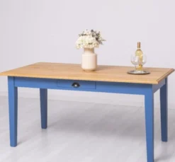 Casa Padrino Esstisch im Landhausstil mit Eichenholzplatte, 160 x 90 x 78 cm