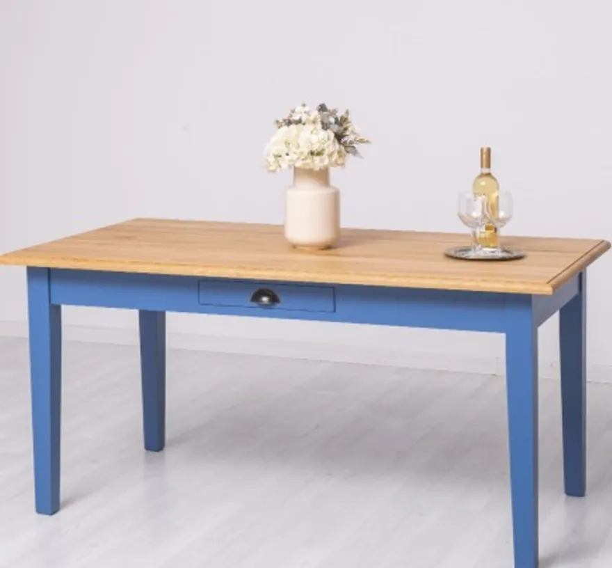 Casa Padrino Esstisch im Landhausstil mit Eichenholzplatte, 160 x 90 x 78 cm
