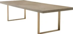Casa Padrino Esstisch Küchentisch Braun / Messing 300 x 115 x H. 75 cm - Luxus Küchenmöbel