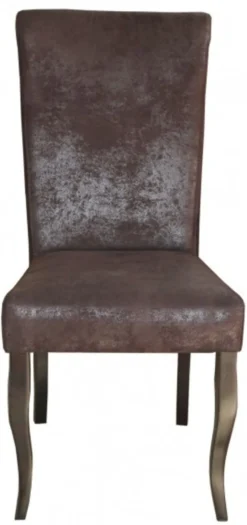 Casa Padrino Esszimmer Stuhl Braun/Braun Veloursleder ohne Armlehnen - Barock Möbel