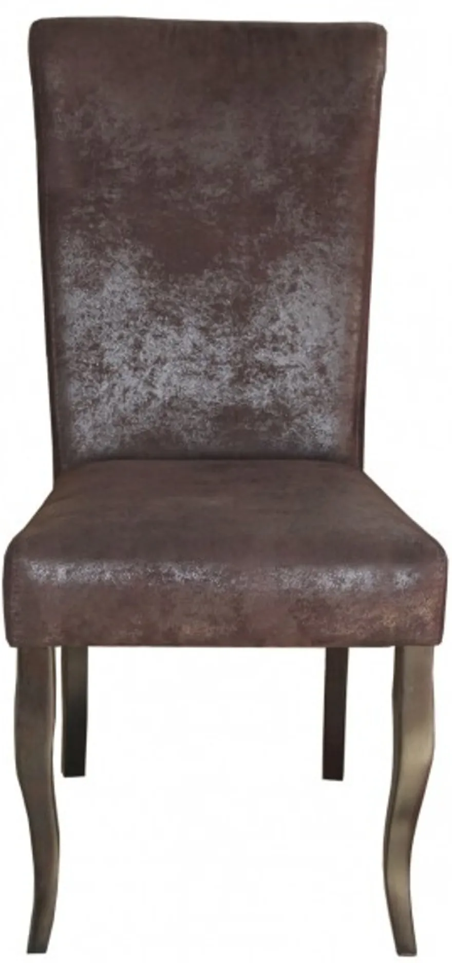 Casa Padrino Esszimmer Stuhl Braun/Braun Veloursleder ohne Armlehnen - Barock Möbel
