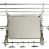 Casa Padrino Französische Luxus Wandgarderobe mit Spiegel silber aus Edelstahl 100 x 27 x 45 cm