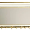 Casa Padrino Französische Luxus Wandgarderobe mit Spiegel Messingfarben Edelstahl - B 75 x T 24 x H 38 cm