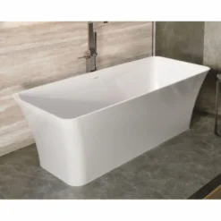 Casa Padrino Freistehende Luxus Badewanne Hochglanz Weiß 180 cm - Badezimmer Möbel