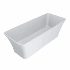 Casa Padrino Freistehende Luxus Badewanne Hochglanz Weiß 180 cm - Badezimmer Möbel