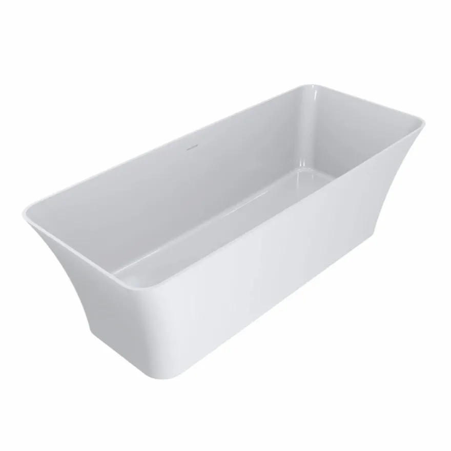 Casa Padrino Freistehende Luxus Badewanne Hochglanz Weiß 180 cm - Badezimmer Möbel
