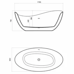 Casa Padrino Freistehende Luxus Badewanne Matt Schwarz / Hochglanz Schwarz 179,5 cm