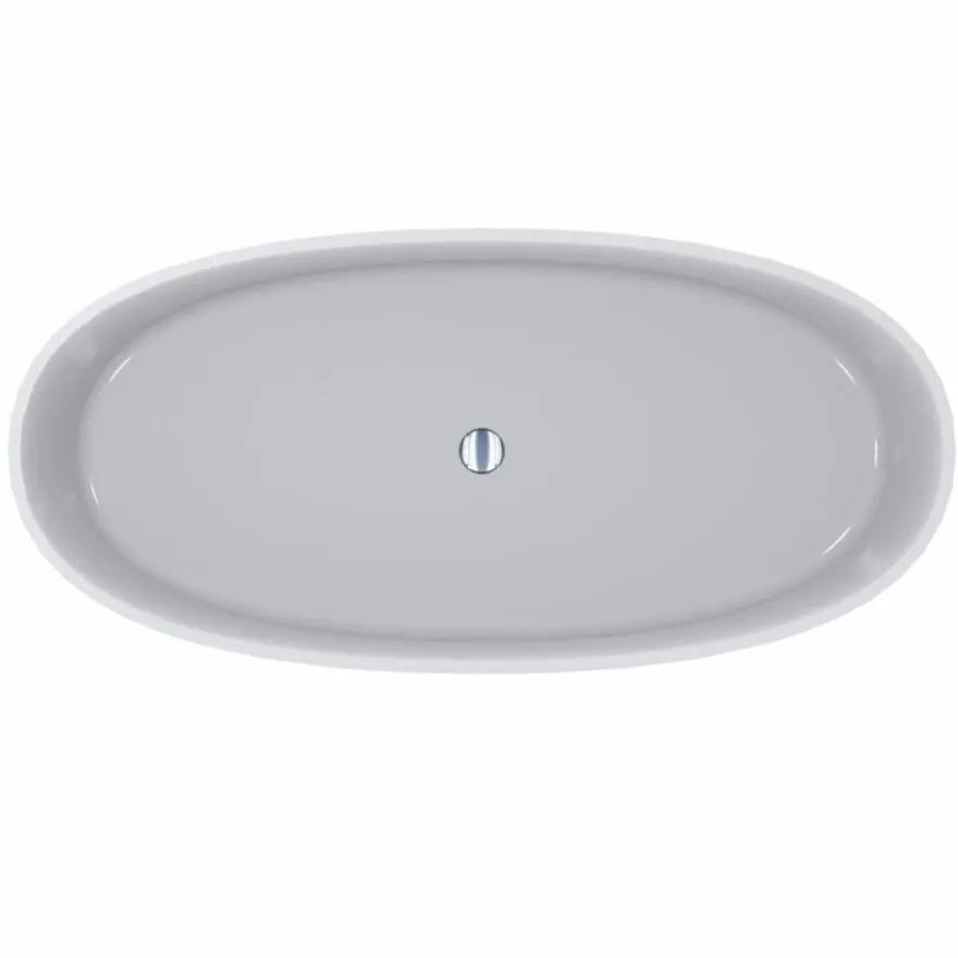 Casa Padrino Freistehende Luxus Badewanne Hochglanz Weiß 169,4 cm - Badezimmer Möbel